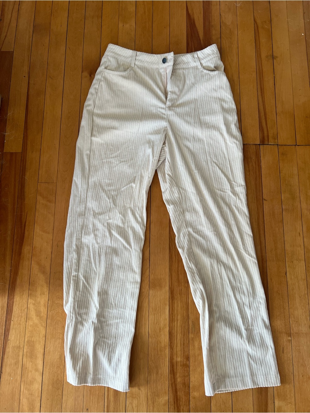 Cream Corduroy Women's Pants